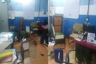 കെഎസ്ഇബി ഓഫിസ് ആക്രമണം  KSEB OFFICE THIRUVAMBADY  KSEB OFFICE ATTACK KOZHIKODE  തിരുവമ്പാടി കെഎസ്ഇബി ഓഫിസ്