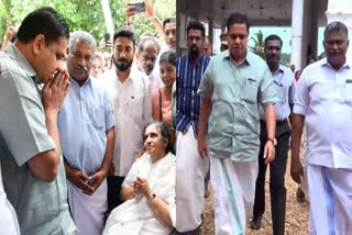 Oommen chandys tomb  an shamseer visits Oommen chandys tomb  kerala speaker an shamseer  ഉമ്മന്‍ ചാണ്ടി  പുതുപ്പള്ളിയിലെ കല്ലറ സന്ദര്‍ശിച്ച് സ്‌പീക്കർ  എഎൻ ഷംസീർ