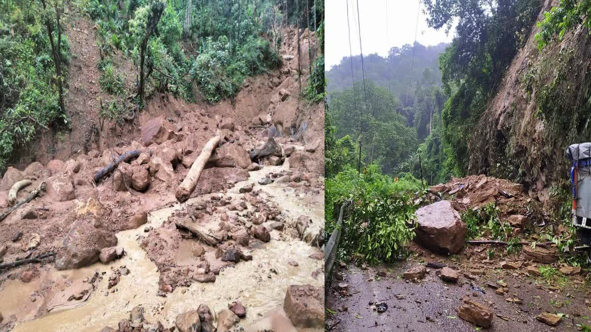 Massive landslide halt traffic on NH-06 in Sonapur and Kuliang of meghalaya