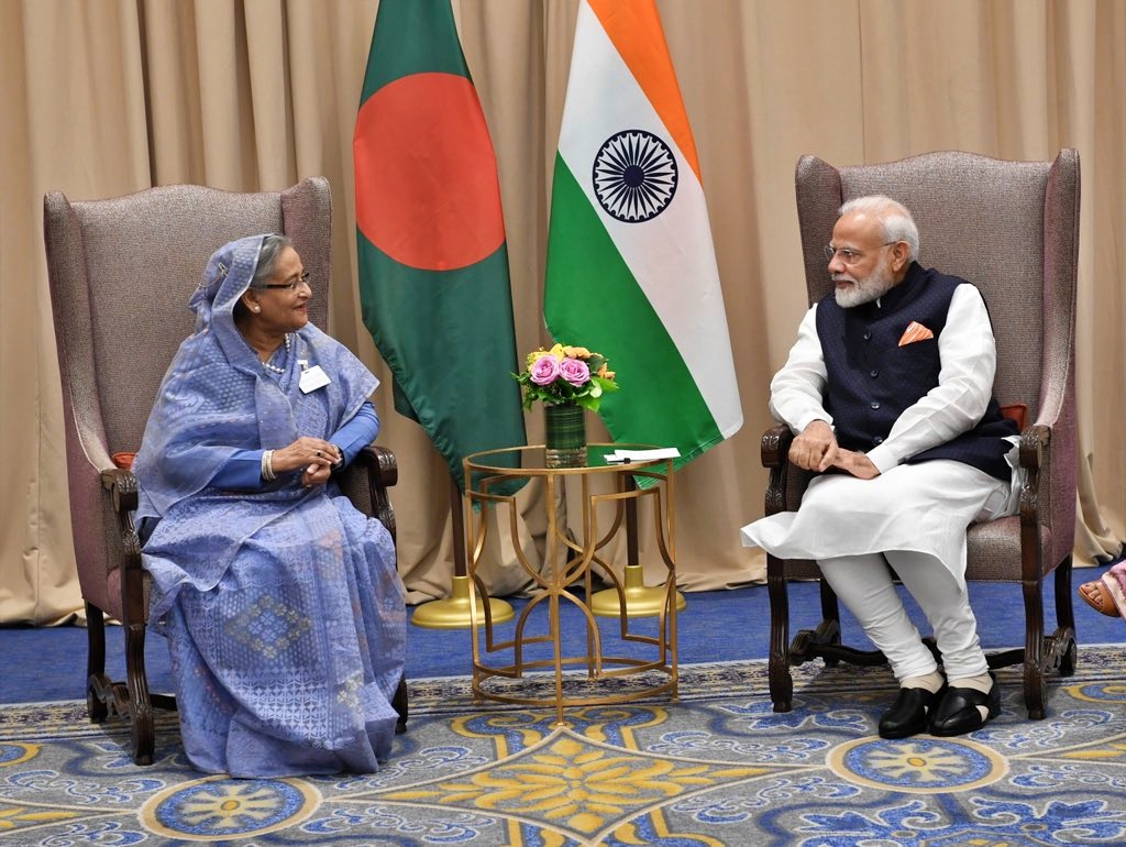 PM Narendra Modi with Sheikh Hasina in 2019