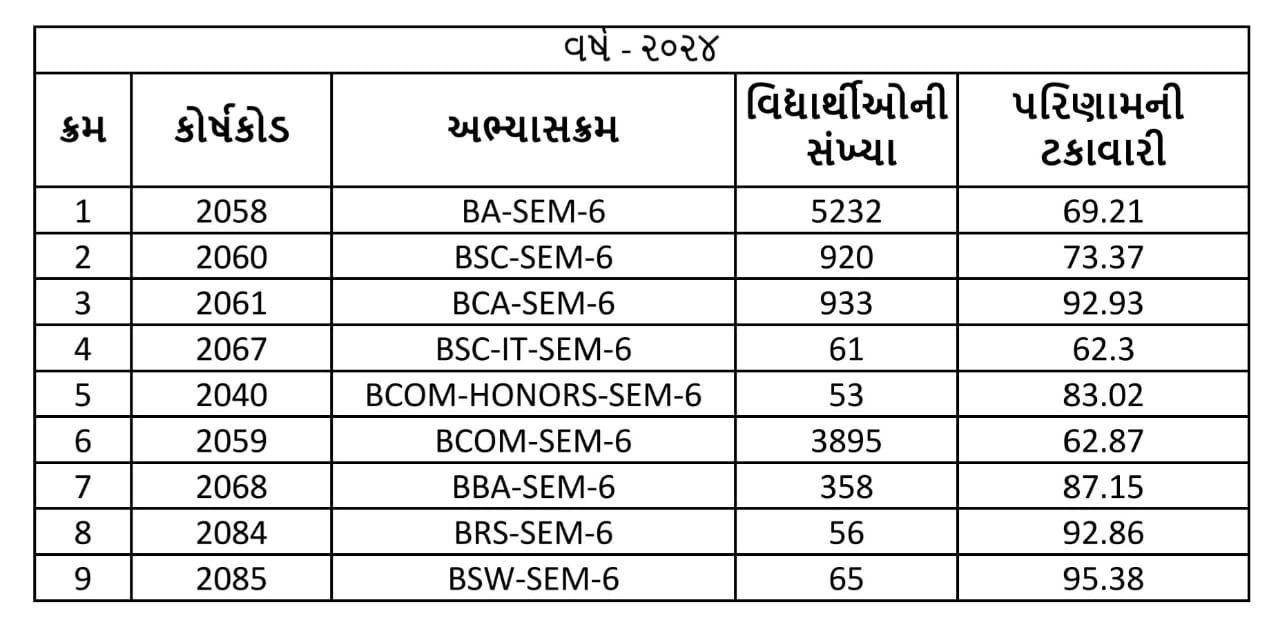 વર્ષ 2024ની માર્કશીટ