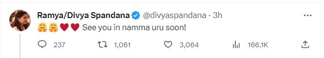 Divya Spandana debunks death hoax with latest tweet