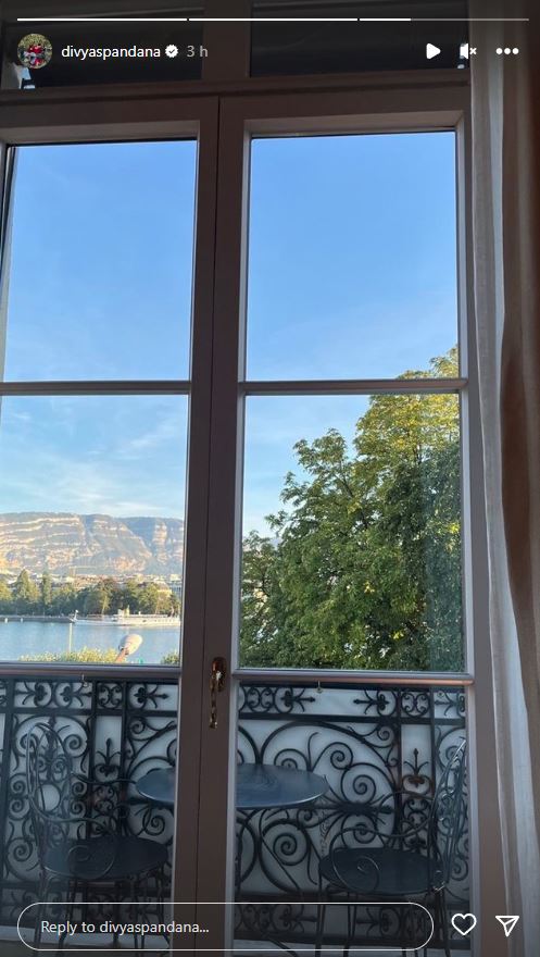 Divya Spandana shares beautiful view from Europe holiday