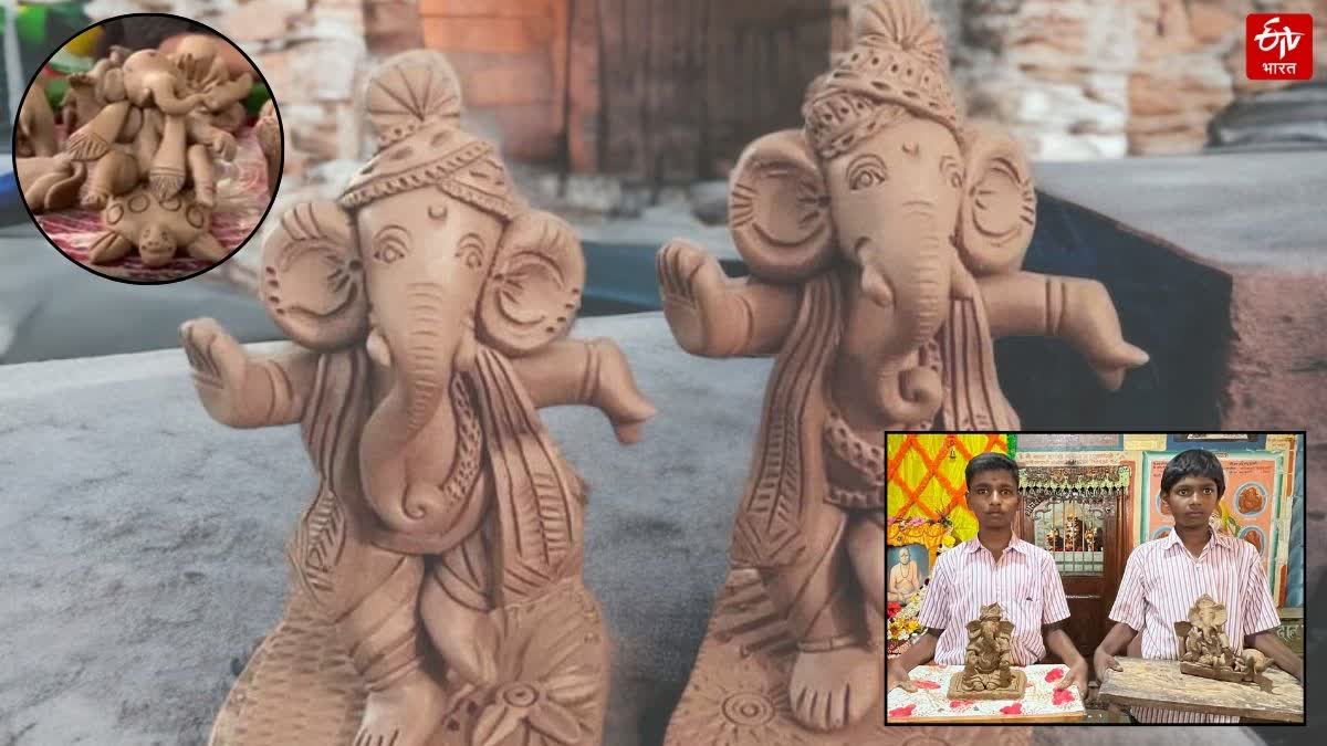 Aman Shaikh and Gaurav Kaingde from Kolhapur conducting eco-friendly Ganpati making workshops for past 6 years