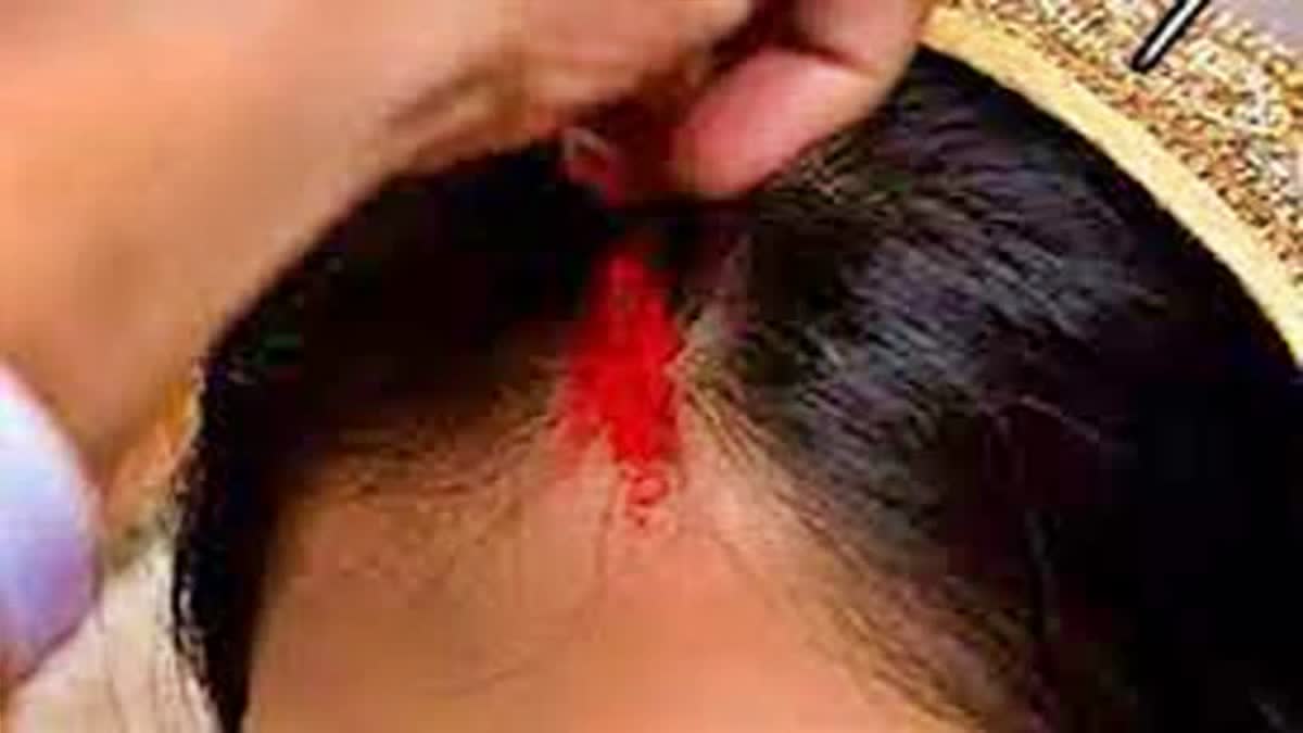 Sindoor forcibly applied on Girl