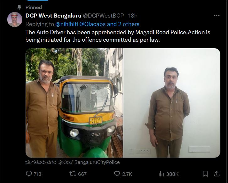 OLA AUTO DRIVER ARRESTED