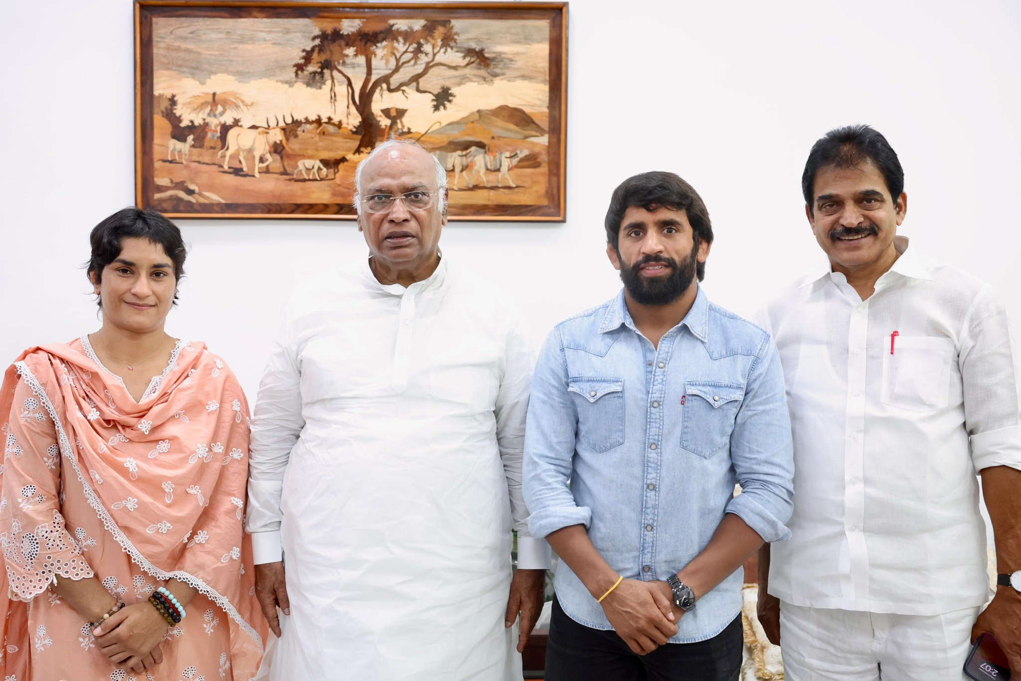 Wrestler Vinesh Phogat Join Congress Bajrang Punia Haryana Assembly Elections 2024 Brij Bhushan Sharan Singh