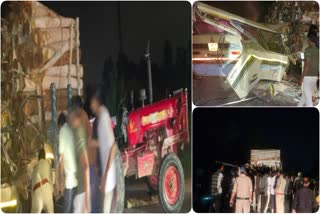 Tractor trolley and mini bus collide in Roorkee