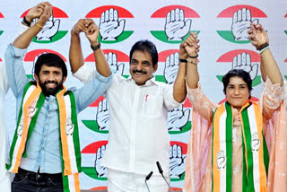 Wrestlers Vinesh Phogat and Bajrang Punia join Congress in the presence of party general secretary in-charge (Organisation) KC Venugopal, at AICC headquarters in New Delhi on Friday