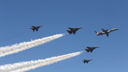 File Photo of Indian Air Force EMB-145, Su-30 and MIG-29 aircrafts during the air show at the 14th edition of Aero India 2023 at Yelahanka Air Base in Bengaluru on Monday, Feb. 13, 2023.