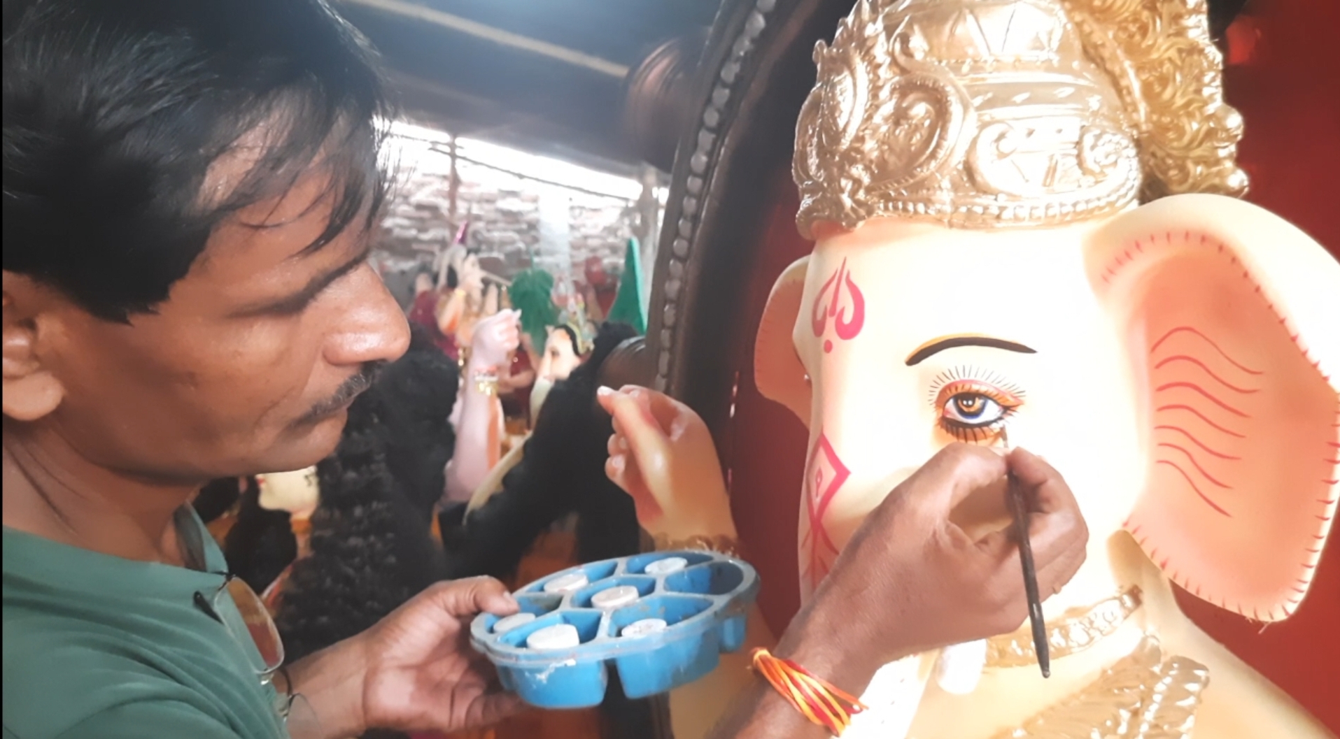 Ganesha idol making Process