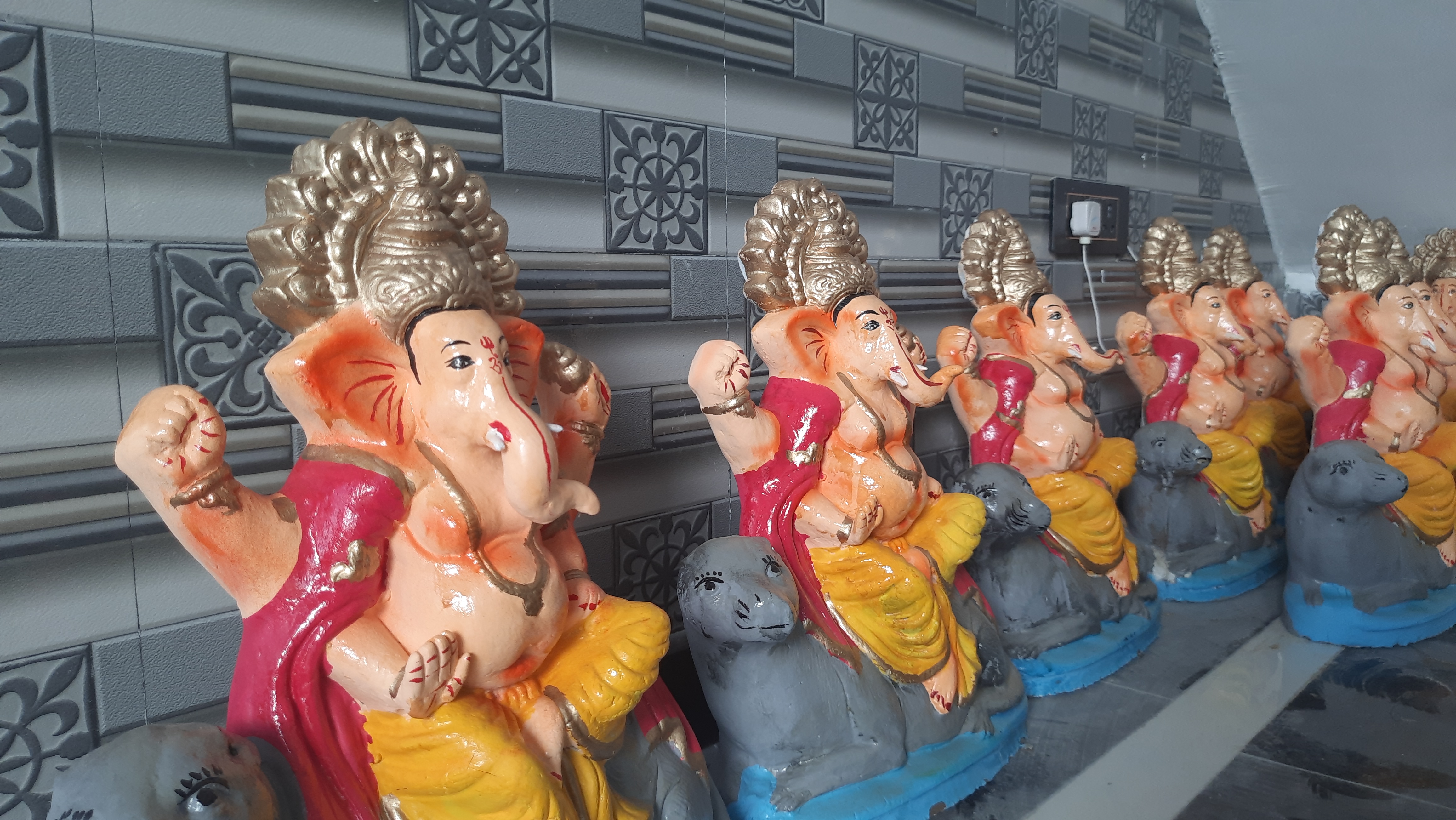 Ganesha idol making Process