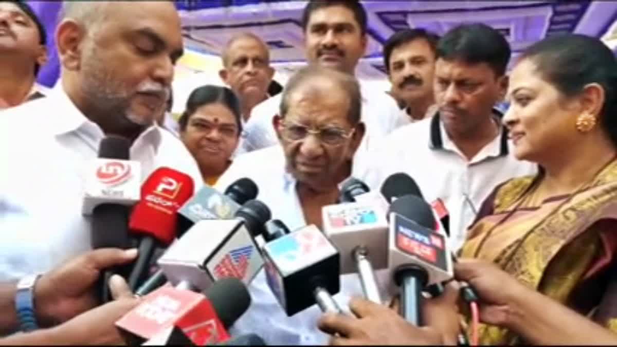 MLA Shamanur Shivashankarappa spoke to the media.