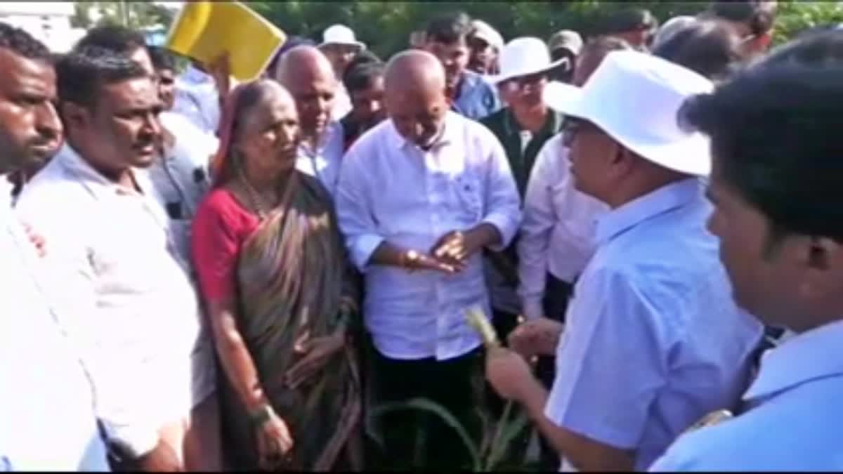 Drought status check in Koppal district