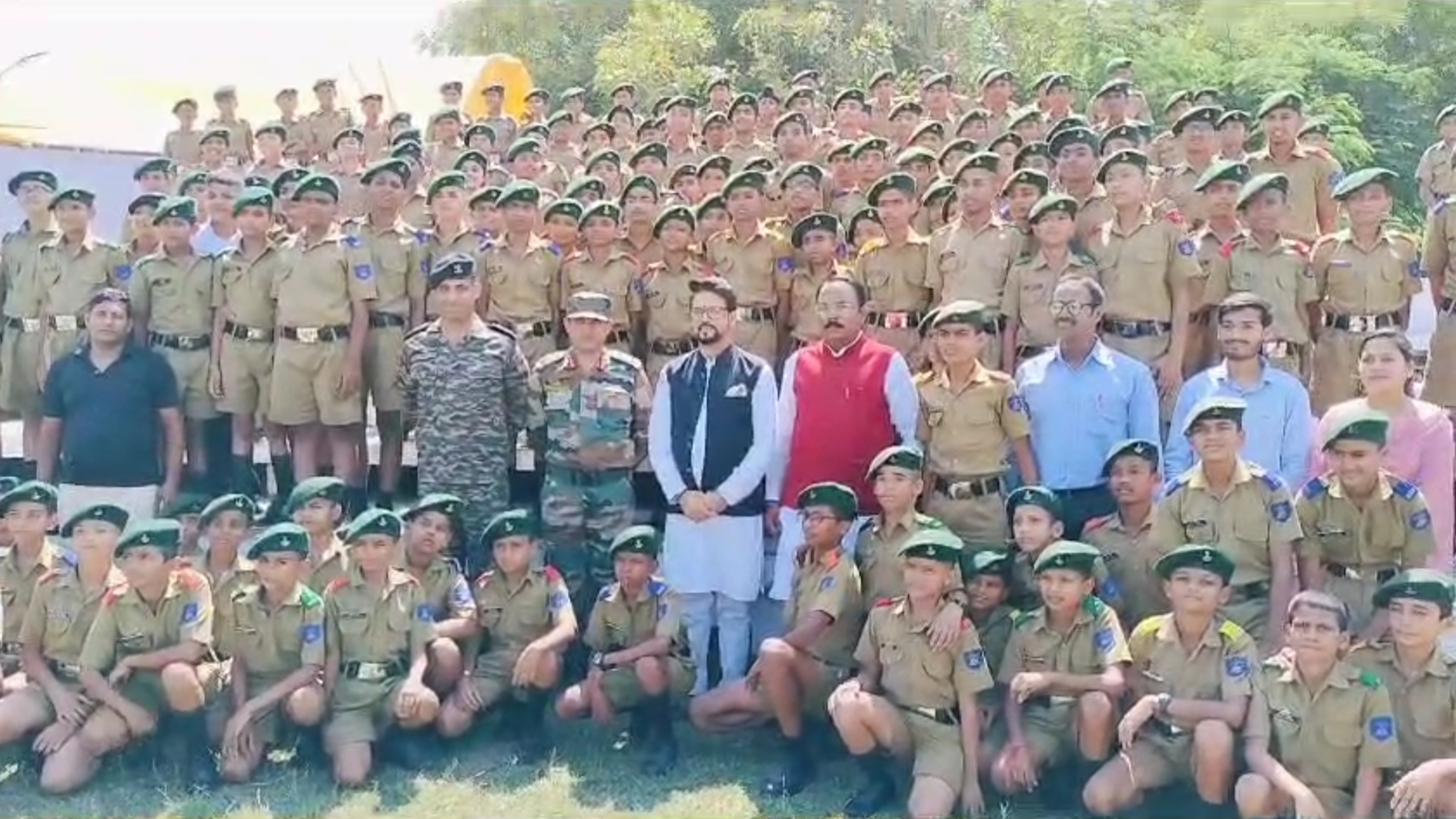 Anurag Thakur with NCC cadets students