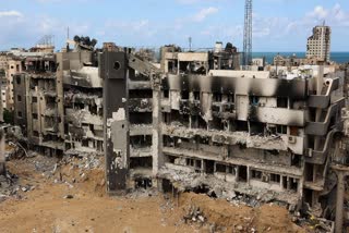 An aerial picture shows the destroyed al-Shifa hospital in Gaza City on September 17, 2024, amid the ongoing war between Israel and the Palestinian Hamas group.