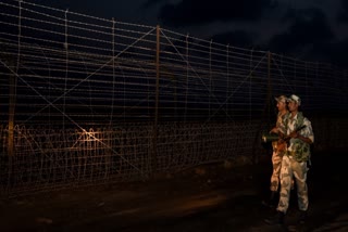 BSF personnel patrolling Indo-Pak border in Rajasthan