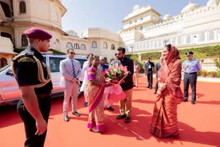 President Droupadi Murmu at the city palace in Udaipur