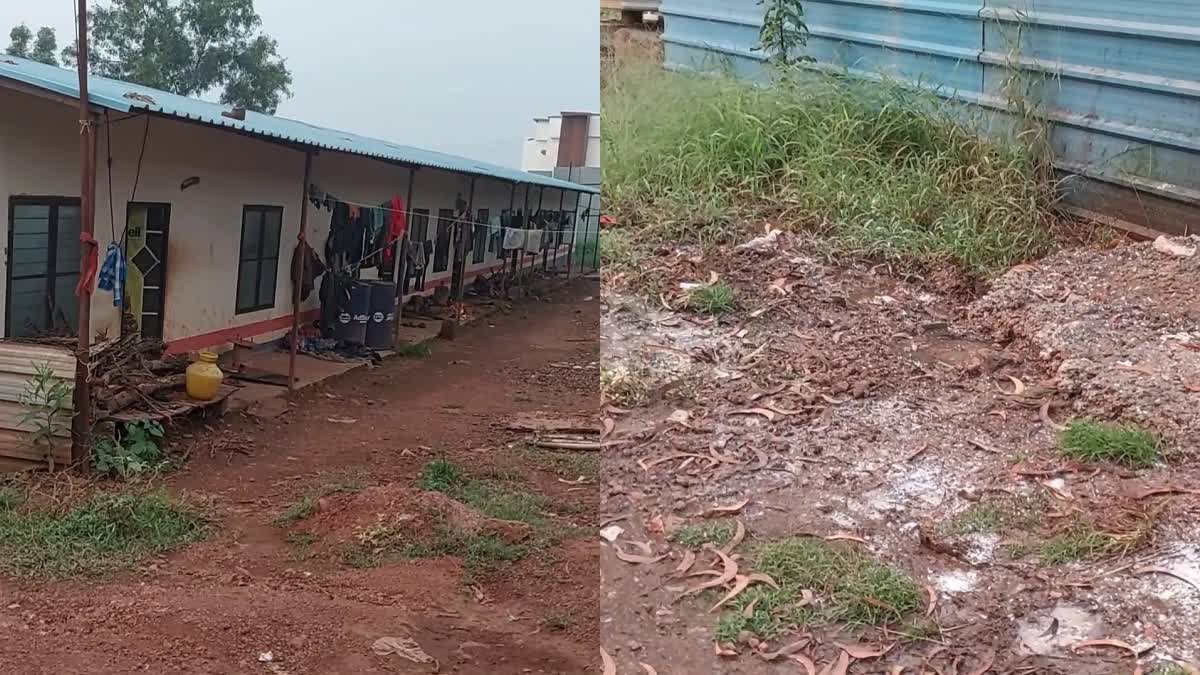 Waste issue  മാലിന്യ പ്രശ്‌നം  Kannur national highway construction workers camp  Waste issue in construction workers camp  തൊഴിലാളി ക്യാമ്പുകളില്‍ മാലിന്യ പ്രശ്‌നം  construction workers in camp  Kannur national highway  കണ്ണൂരിൽ ദേശീയ പാത  മാലിന്യ പ്രശ്‌നം രൂക്ഷം  Waste