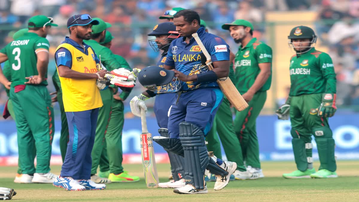 ICC World Cup 2023: Angelo Mathews becomes the first player to be dismissed timed out in international cricket