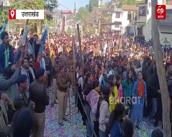 Voting for student union elections in Uttarakhand