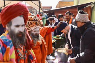 Rahul Gandhi serves food to devotees at 'bhandara' in Kedarnath