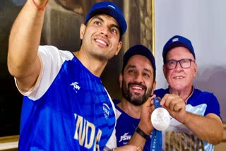 Neeraj Chopra with his coach Klaus Bartonietz