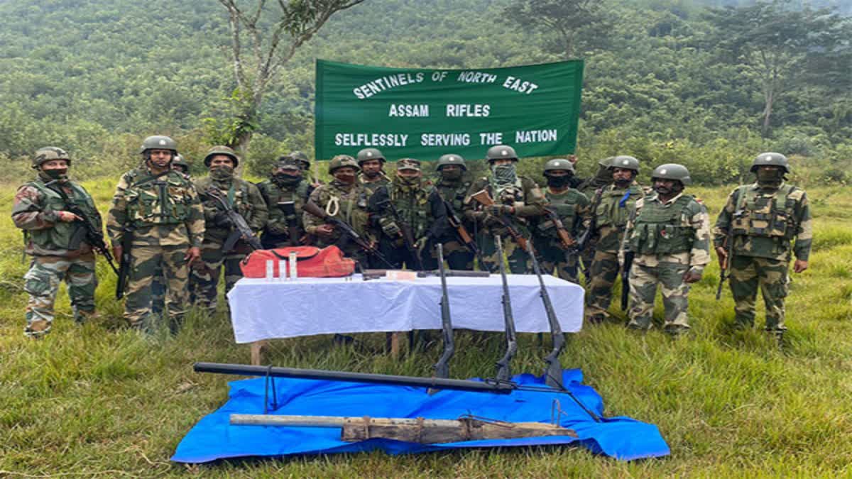 Manipur: Weapons, war-like stores recovered by security forces in Churachandpur