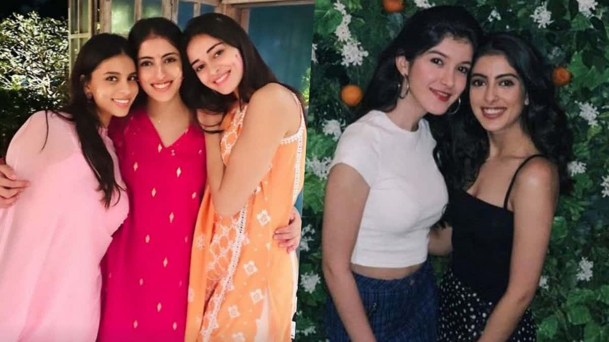 Suhana Khan Ananya Panday And Shanaya Kapoor Shower Birthday Love On Bff Navya Naveli Nanda