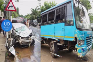 SABARIMALA PILGRIMS CAR ACCIDENT  CAR ACCIDENT AT MYLAPRA  AP PILGRIMS CAR ACCIDENT  ശബരിമല തീര്‍ഥാടകര്‍ കാര്‍ അപകടം