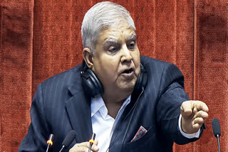 Rajya Sabha Chairman Jagdeep Dhankhar conducts the proceedings of the House during the Winter Session of Parliament, in New Delhi