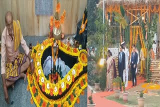 President At Purneswar Mahadev Temple