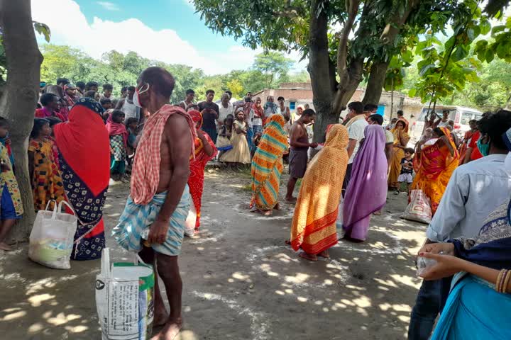 distribution of relief materials to flood victims