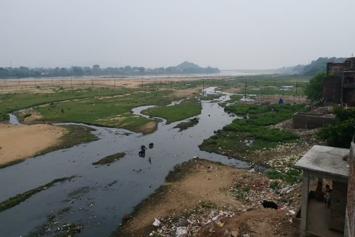 rubber dam on phalgu river has become contaminated