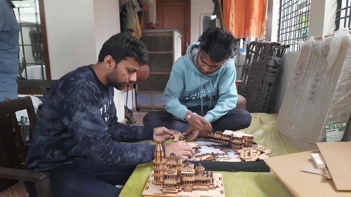 Kota brothers make 3D Ram Temple replicas