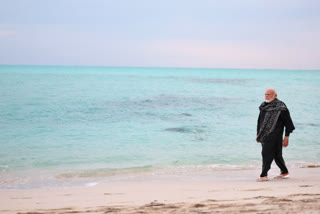 Prime Minister Narendra Modi walks on the beach in Lakshadweep during his recent tour (Source: Narendra Modi Twitter)