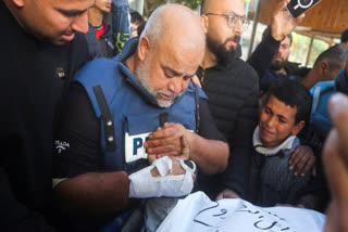 An Israeli airstrike killed two Palestinian journalists in southern Gaza on Sunday, including the son of veteran Al Jazeera correspondent Wael Dahdouh, who lost his wife, two other children and a grandson and was nearly killed himself earlier in the war.
