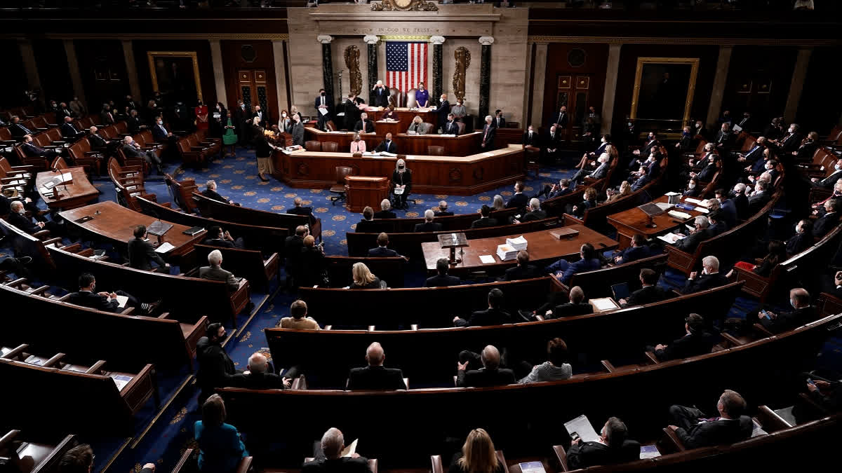 Vice President Mike Pence and Speaker of the House Nancy Pelosi, D-Calif., officiate as a joint session of the House and Senate convenes to count the Electoral College votes cast in the presidential election, at the Capitol in Washington, Jan. 6, 2021.