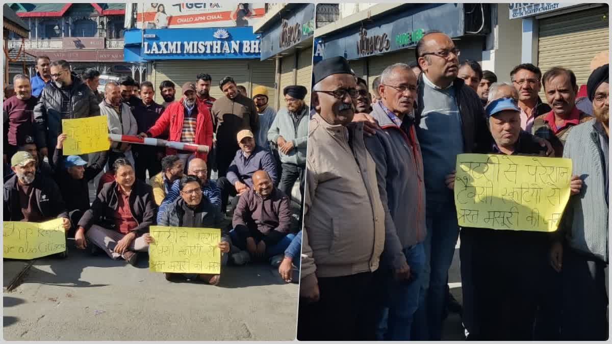 PROTEST OF TRADERS IN MUSSOORIE