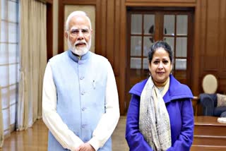 Sharmistha Mukherjee with PM Narendra Modi