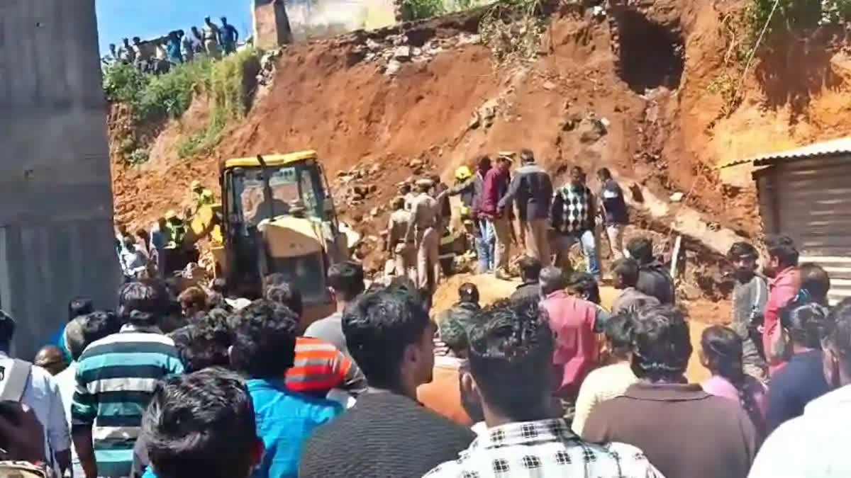 Six construction workers, all women, died when a portion of the building collapsed on them in Lovedale near Ooty in Tamil Nadu on Wednesday.