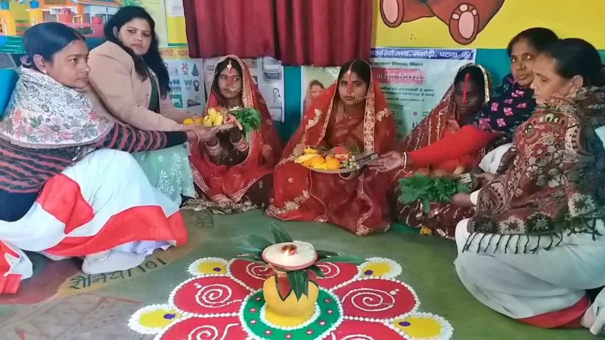 मसौढ़ी में गर्भवती महिलाओं की गोदभराई