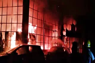 Fire in Car Showroom in Tutikandi