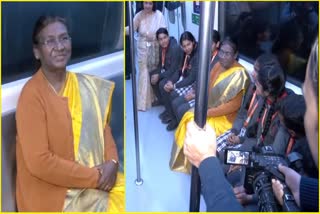 President Draupadi Murmu In Delhi Metro