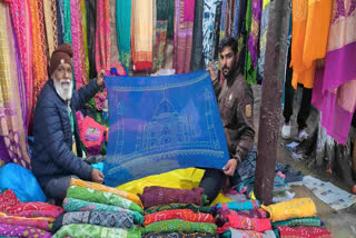 Artisan Ali Mohammad Khatri displays his product at the Surajkund International Handicraft Fair (Source ETV Bharat)