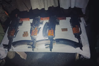 Four MP5 submachine guns which were seized by the BSF (Source ETV Bharat)