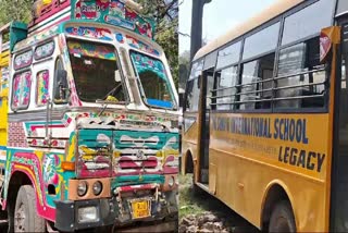 Truck Hits School Bus Indore