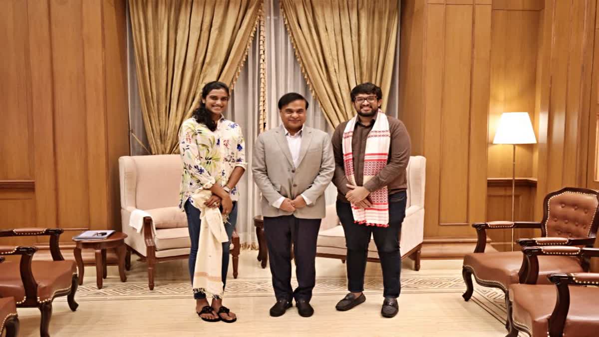 Assam CM Himanta Biswa Sarma meets India's badminton star PV Sindhu