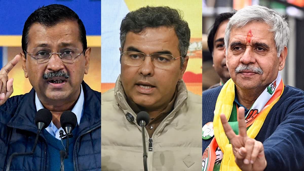 Arvind Kejriwal, Parvesh Verma and Sandeep Dikshit