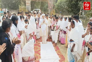 Satradhikar Sri Sri Devanandadev Goswami at The Namghar of Golaghat Tea Estate